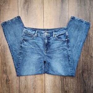 EXPRESS straight ankle high rise medium wash  jeans size 8r